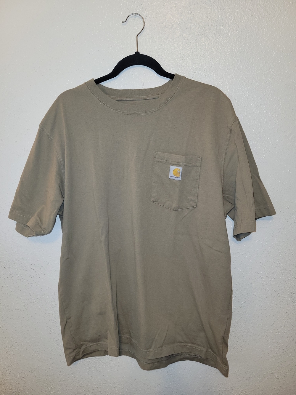 Carhartt Men’s Short-Sleeve Pocket T-Shirt - Tan Large Loose Fit